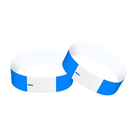 Chstarina Pack of 100 Entrance Wristbands, Paper Wristbands, Entrance Bands, Party Bands, Waterproof Security Wristbands, Control Bands in Colourful Colours, 25 x 2 cm (Blue)