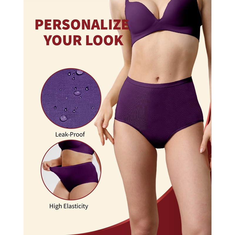 REELINDRY Womens Incontinence Underwear Washable, 2 oz Absorbency Leakproof Panties