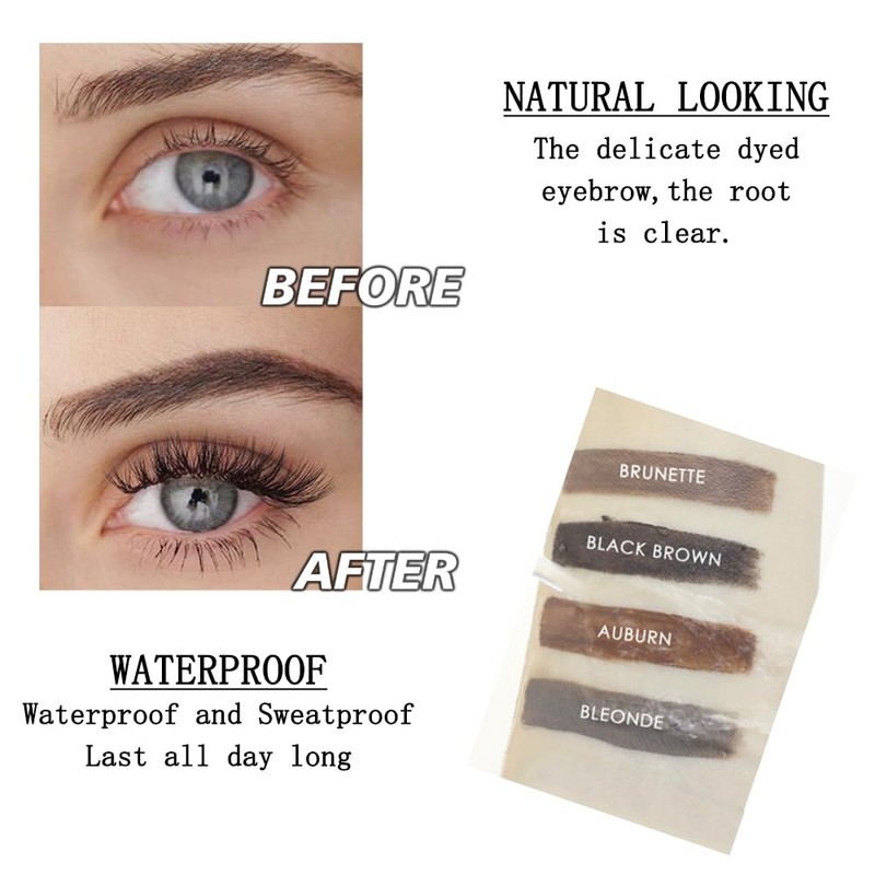 Waterproof Eyebrow Gel for Long-Lasting, Semi-Permanent Liquid Tinted Eyebrow Gel