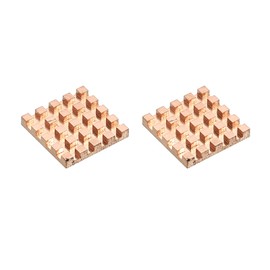 sourcing map Pack of 2 Heatsink Kit Pure Copper 15 x 15 x 2 mm for IC Chip MOS Memory Heat Dissipation with Thermal Pads