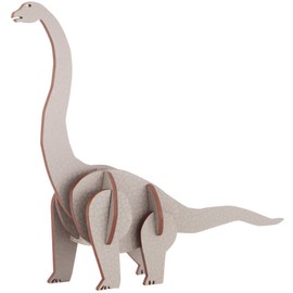 Little & Wood: Woodlet: Medium - Brachiosaurus - Grey, 3D Wooden Kit-Set, Jurassic Dinosaur Puzzle, Easy Assembly Model, Pop Build Fun, Ages 6+