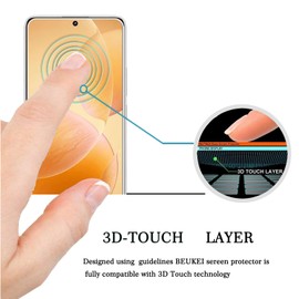 beukei (3 Pack) Compatible for Xiaomi Poco X6 / Xiaomi Poco X6 Pro Screen Protector Tempered Glass, Touch Sensitive,Case Friendly, 9H Hardness