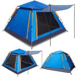 GlareWheel Instant Pop Up Tent 5 Person Blue