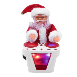 Christmas Electric Santa Claus Toy Drum Doll Music Toy Christmas Decoration GiftWhite