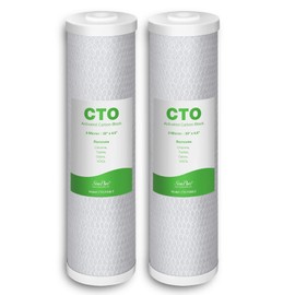 SimPure Whole House Water Filter Cartridges 5 Micron 20" x 4.5" CTO Activated Carbon Block, For DB20P, FC25B, CTO20BB, WHB20, 2 Pack