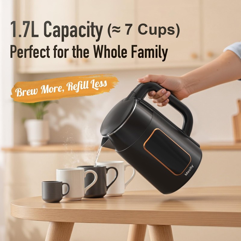 Electric Kettle 1.7L Touch Screen Temperature Control Water Boiler, No