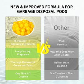 ifbaby Garbage Disposal Cleaner and Deodorizer – Sink Odor Eliminator, New Powerful XL Sink Drain Freshener Pods | Dissolves Grease, Eliminates Odors, Lemon Zest Scent, 50 Count Package