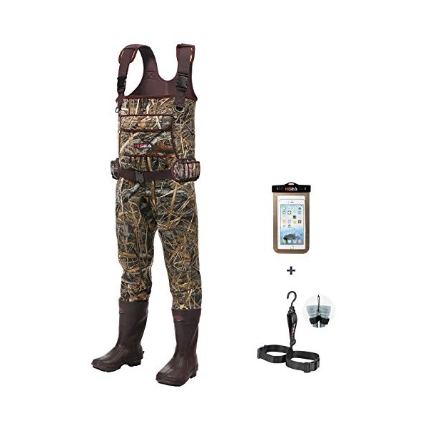 HISEA Chest Waders Neoprene Duck Hunting Waders for Men with 600G Insulated Boot Waterproof Camo Bootfoot Fishing Waders
