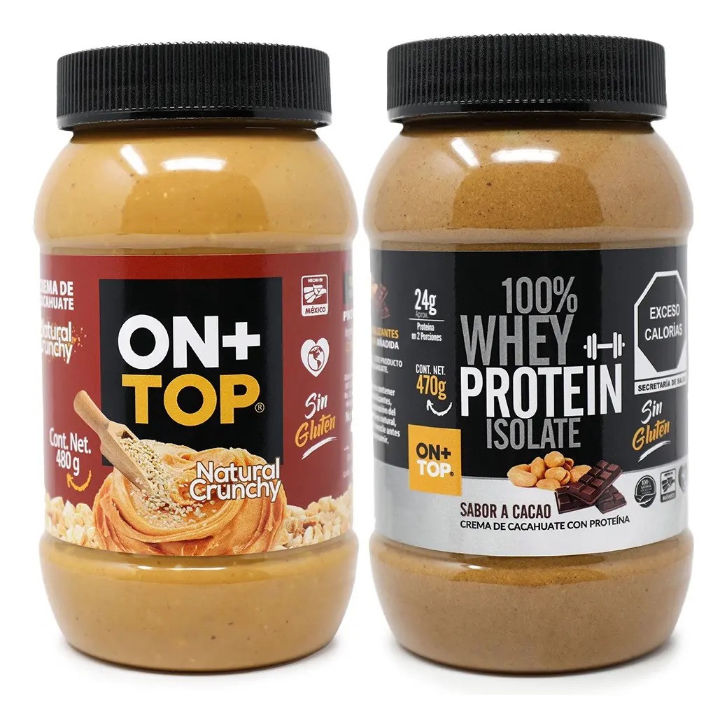2 Pack Crema De Cacahuate Crunchy  Cacao Whey Protein Iso