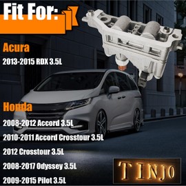 TINJO Engine Variable Valve Timing (VVT) Solenoid: Compatible with Honda Accord 2008-2012, Odyssey 08-17, Pilot 2009-2015 - Front Spool Valve Assembly #15810-R70-A04, 918-056