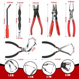 9 PCS Electrical Disconnect Pliers for Cars, Electrical Connector Removal Tool and Connector Removal Tools, Relay Puller & Hose Removal Pliers,Panel Clip Remover & Filter Caliper