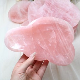 Wholesale High Quality Gemstone Polished Rose Quartz Freeform Bowl Fused Quartz Crystal for Meditation Home DecorColor: Rose Quartz Freeform Bowl, Size: 300-600g
