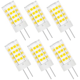 DUMILOO G4 LED Bulb 4W 6000K Daylight White 12V AC/DC T3 JC Type Bi-Pin 20-35W Halogen Equivalent Non-dimmable for Outdoor Landscape Lighting Deck Stair Step Path Lights, Home Lighting, 6 Pack