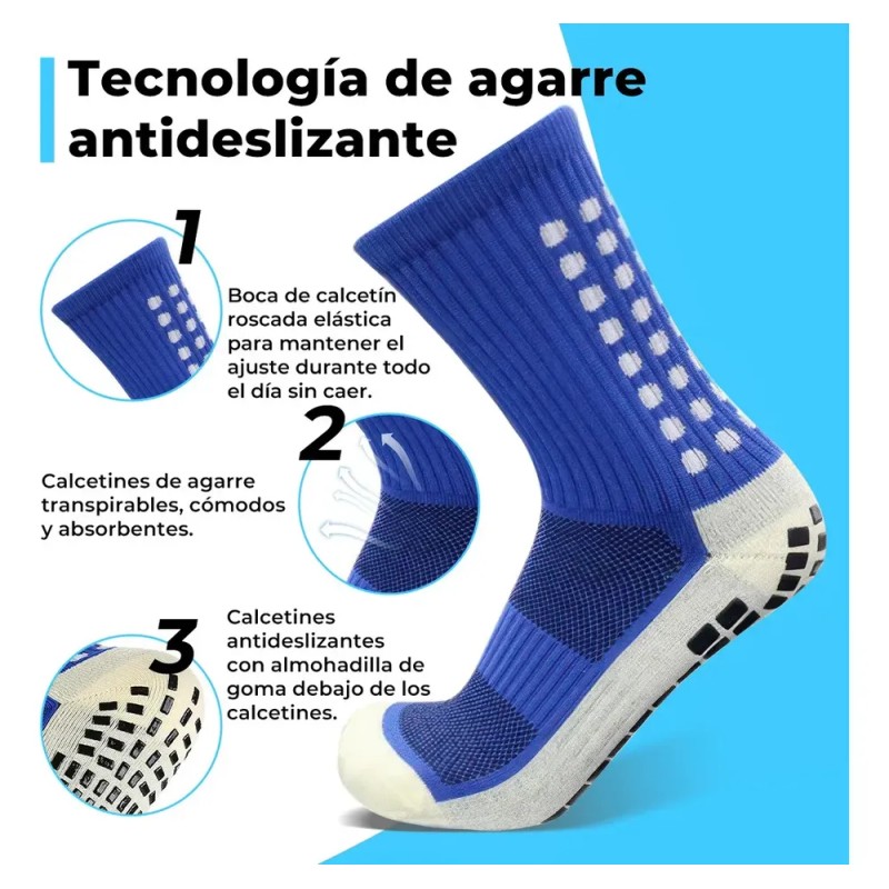 Jasu Calceta Antiderrapantesy Medias Recortadas Para Futbol Azul L