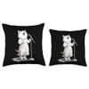 Cat Singing Into Microphone Performance Throw Pillow