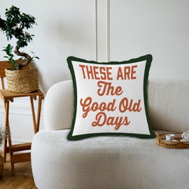 OTOUO These are The Good Old Days Sign Pillow Covers,Inspirational Quote Throw Pillow Covers 18x18,These are The Good Old Days Pillow Cases for Bed Home Living Room Decor