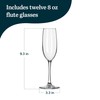 Libbey 7500 Vina Stemmed Flute Glasses Set, 8 Oz, Tall