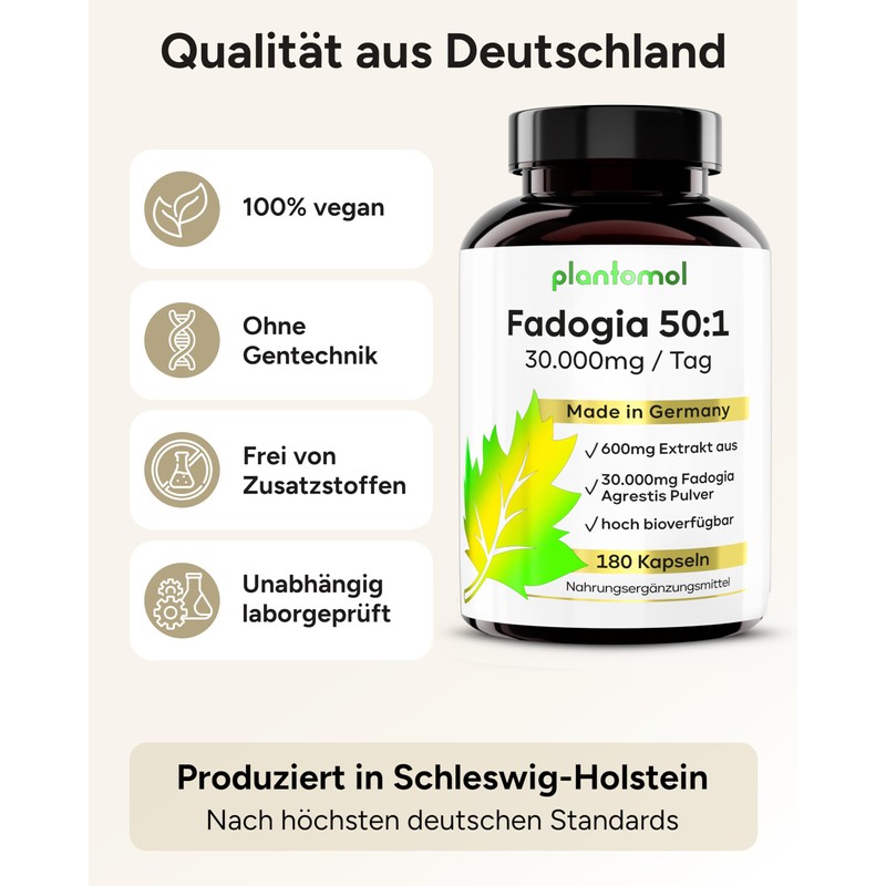 180 Fadogia Agrestis Extract Capsules with Caffeine - plantomol