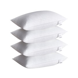 Acanva Bed Pillows for Sleeping 4 Pack, Premium Fluffy and Soft Down-Like Polyester Fiber Filled, Perfect for Back, Stomach & Side Sleepers, Standard (Pack of 4), White 4 Count