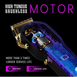 SUPRENT PRO Professional Hair Clippers for Men- Premium Barber Clippers with Brushless Motor- Rechargeable Haircutting Kit with DIY Customizable Casing- Gift for Men