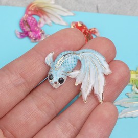 Opexicos 20 Pieces Acrylic Cute Goldfish with a Hole Flat Back Cabochon Scrapbooking Hair Bow Center Embellishments DIY Accessories Color Random