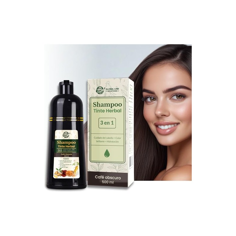 Shampoo para Pintar Canas, Shampoo Tinte Café Obscuro 3 en