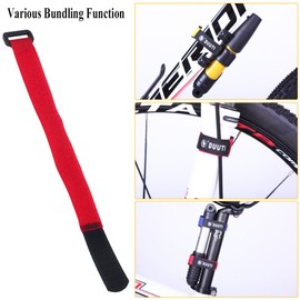 Paquete de 5 Correas Ajustables para Bicicleta, Correas de sujeción de Manillar de Nylon Multiusos, estabilizador de Rueda de Bicicleta Linterna fijación del teléfono Venda(Rojo)