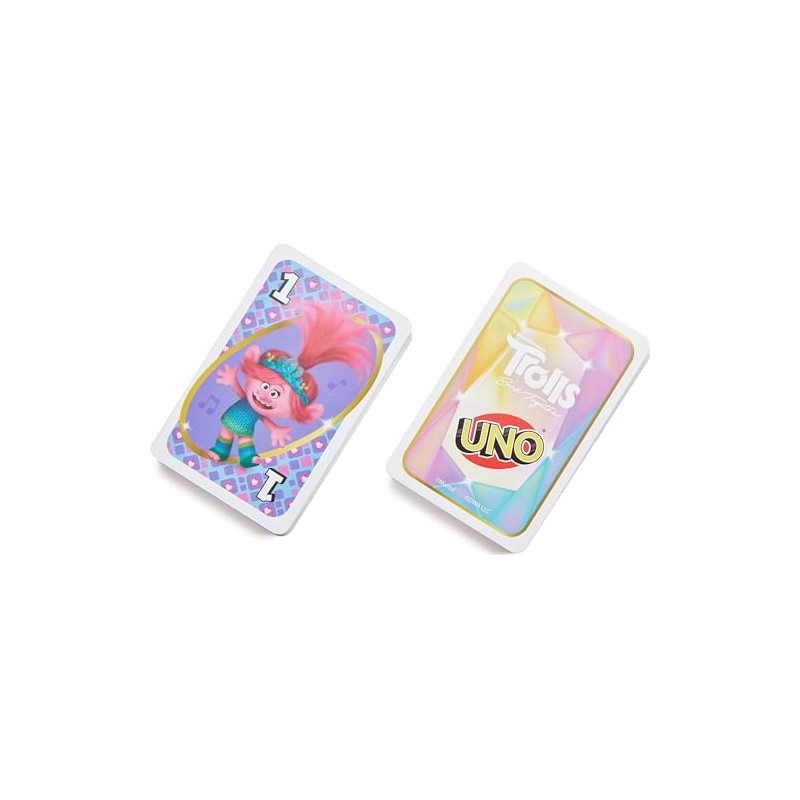 Mattel Games, UNO Juego de Cartas Trolls 3 para niños