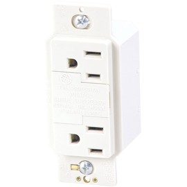 Eaton Surge Duplex 15A 125V Receptacle with Audible Alarm without Wallplate, White