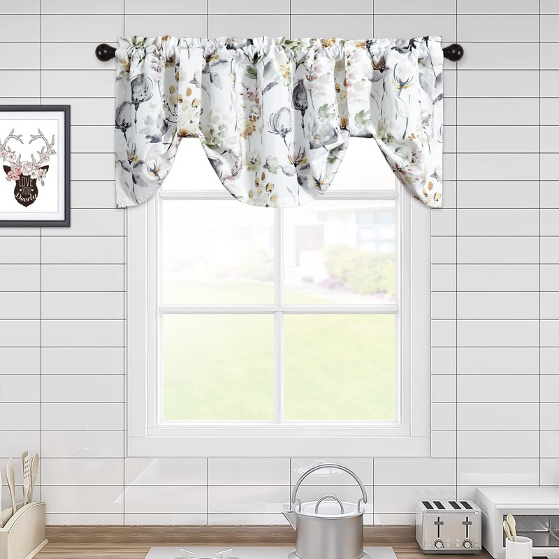 Leeva Valances Curtains for Dining Room Bathroom, Tie Up Classical