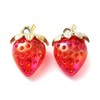 Ipotkitt 20 Pcs Acrylic Red Strawberry Charms Transparent Imitation Fruit