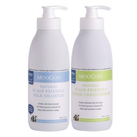 MooGoo Natural Milk Shampoo & Cream Conditioner Pack - For Itchy, Dry, Eczema, Psoriasis & Dandruff Prone Scalps – SLS, Silicone, Sulfate & Paraben Free - Natural & Gentle Formula – 2x 16.9 fl. oz.