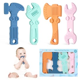 TYRY.HU Juguetes para la dentición de bebés, mordedores de silicona sin BPA, mordedores molares para bebés, alicates con llave inglesa para niños y niñas, textura suave, fáciles de sostener y limpiar,