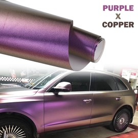 Purple to Copper Matte Metallic Chameleon Vinyl Wrap Color Change DIY Vehicle Vinyl Film, 59.84'' x 23.6''