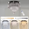 Finktonglan 11.8" Dimmable Crystal Ceiling Light with Remote, Mini Flush