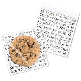 BR Market Premium Cellophane Bakery Bags - Crystal Clear Self-Sealing Bags XOXO 5x5 100 ct