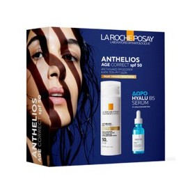 La Roche Posay Αnthelios Age Correct SPF50 Sunscreen Cream against Photoaging, 50ml & FREE Hyalu B5 Serum, 10ml
