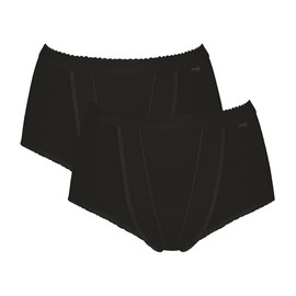 Sloggi Women's Maxi 2 Pack Control Knickers, Black, 18 UK
