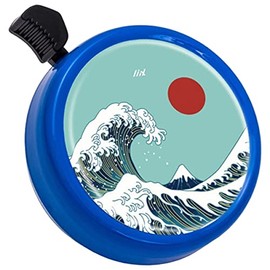Liix Big Colour Bell Kanagawa Tsunami Sea Large and Stylish Bicycle Bell with Painted and Weatherproof Metal Lid Loud Sound for Children and Adults
