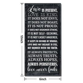 1 Corinthians 13:4-8 Inspirational Hanging Wood Decor Sign, Printed Wood Sign, Love is Patient, Love is Kind Quote, Hanging Bible Verses Wood Wall Sign, Rustic Home Decor Sign, Christian Gift A1