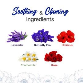 BLUE TEA - Flower Tea Combo - 5.64 Oz (Pack of 5) | Black Deals Friday 2025 | Butterfly Pea, Rose, Hibiscus, Chamomile, Lavender | VARIETY PACK | Caffeine Free - Non-Bitter - Herbal Tea - Flower Based | Pet Jar Pack