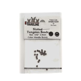 Hareline Slotted Tungsten Beads #233 3/32'' (2.38mm) Metallic Brown