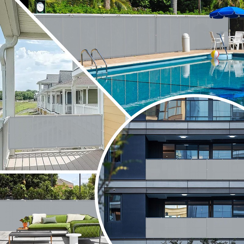 COOL AREA Balcony Privacy Screen, HDPE UV Protection, Slightly Transparent,