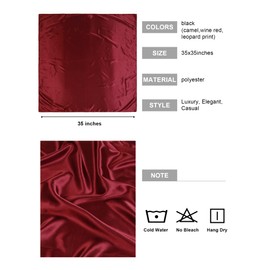 WOVOWOVO 35” Large Satin Square Head Scarf, 4PCS Silk Like Neck Scarf Hair Sleeping Wraps Satin Silk Scarfs for Women
