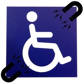 Olanmarp Car Magnetic Sign Wheelchair - Magnetic Film for Transporting People with Disabilities - Up to 190 km/h - High Adhesion, UV and Weather Resistant (Blue, 10 x 10 cm, Pack of 1)