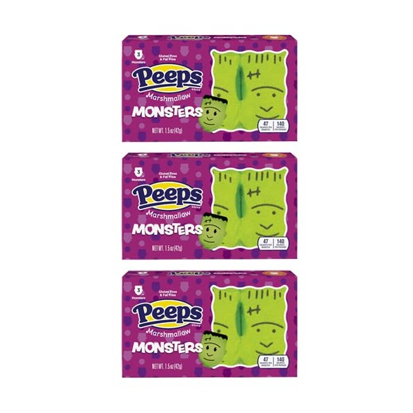 Peeps Marshmallow, Monsters, 1.5 oz - Pack of 3