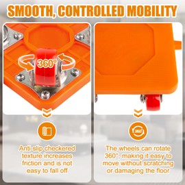 Heavy Duty Furniture Movers Set, 4-Pack Furniture Dolly with 360° Rotating Wheels, 1200lbs Capacity - Includes Lifter and Dolly Kit for Sofas, Fridges, and More