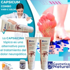 Pack 2 Cremas Neuropatia Diabetica Capsicum + Varic-gel 30gr