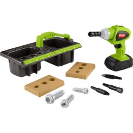 Fisher-Price Preschool Toy Drillin’ Action Tool Set with Sounds, 10 Pieces for Construction Pretend Play Kids Ages 3+ Years