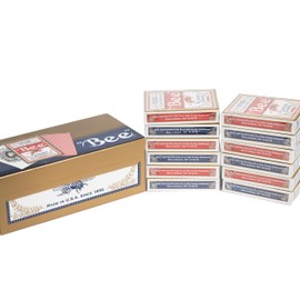 Bee Gold Standard Premium Poker Playing Cards, 12 Pack, Standard Index Casino Quality Card Decks